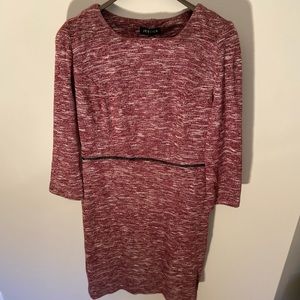 Heather Burgundy/red 3/4 Sleeve Dress BNWT